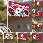 2 pièces drapeaux de voiture Arizona Cardinals 12 * 18 pouces drapeau fenêtre de voiture et mât de drapeau 20 pouces