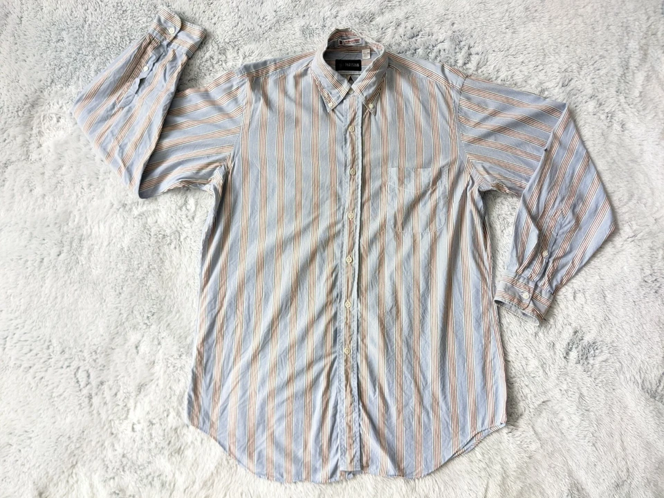 Camisa de Vestir Parisina Talla 15 1/2 34 Rayas Hombres Abotonada PIMA Hecha en EE. UU. K GORDON Foto 1 de 4