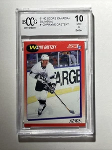 1991-92 Score  WAYNE GRETZKY #100 LA Kings Graded 10 BCCG - Bild 1 von 2