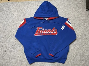 New York Giants Hoodie Mens Medium Blue Red NFL Football Pullover Script Striped - Picture 1 of 14