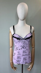Just Cavalli Legend Women's Pink Monogram Mesh Lingerie Top Size L - Picture 1 of 12