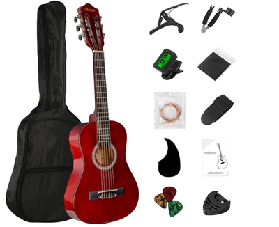 BESYOU 30" Kids Acoustic Guitar Beginner Starter Kit w Bag Tuner Capo Brown - Image 1 of 3