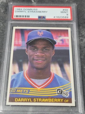 1984 Donruss ROOKIE Darryl Strawberry #68 - PSA 9 - New York Mets Legend (9) - Image 1 of 2