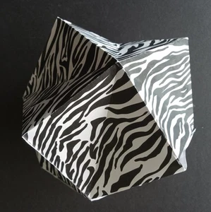 Dodecahedron Zebra Design 12-Sided 6" Card Stock Paper Sculpture - Picture 1 of 5