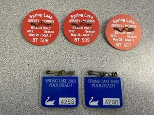 Spring Lake, NJ Beach Badge/Pool Menge 5, Strand Etiketten, Saison - Bild 1 von 1