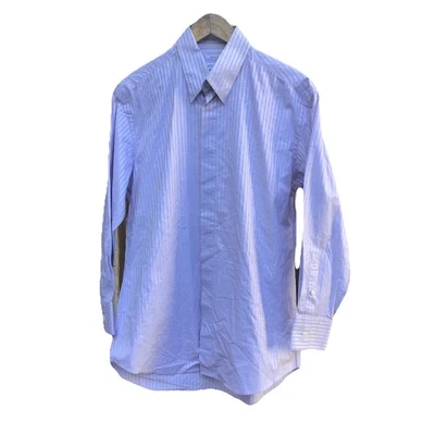 Camisa de vestir Versace Business Fit 16 púrpura claro a rayas mezcla de algodón Foto 1 de 4