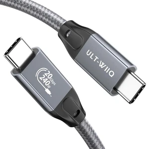 ULT-WIIQ 1FT Nylon Braided USB C to USB C 3.2 Gen2x2 4K@144Hz Video Cable - Picture 1 of 7