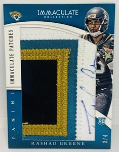 2015 Immaculate Rashad Greene RPA Rookie LOGO Patch Auto /4 JAX Jaguars FSU - Picture 1 of 3