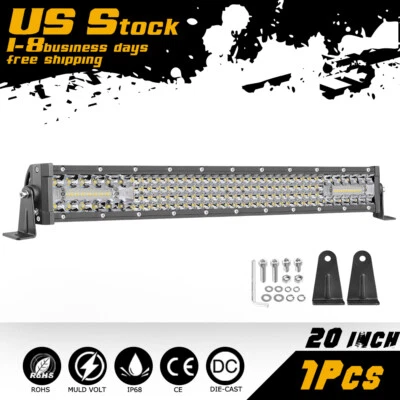 20/22/24Inch LED Work Light Bar Spot Flood Combo Work UTE Truck SUV ATV 12V - Image 1 of 4
