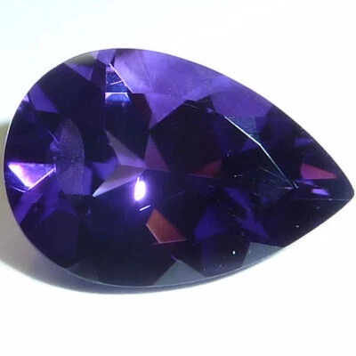 Natural Amethyst Purple Pear Kite Shield Fine Cut AA+ Faceted Loose Gemstones - Image 1 of 4