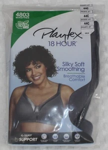 NEW PLAYTEX 18 Hour wirefree BRA silk soft smoothing BRA 4803 GRAY breathable - Picture 1 of 5