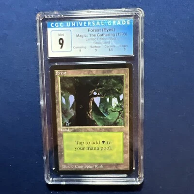 MTG BETA Forest (Eyes) CGC 9 MINT, with sub grades,  1993 - Image 1 of 2
