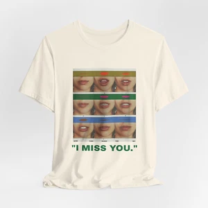 Say It with Your Lips: I Miss You" Cute Funny Adult Meme T-Shirt - Picture 1 of 3