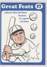 1972 Laughlin Great Feats Blue Border Johnny Mize #17 HOF
