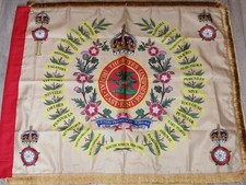 The Buffs Royal East Kent Regiment 1st battalion Regimental colours flag.