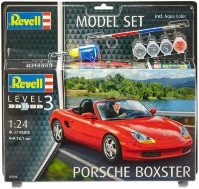 REVELL 1:24 KIT AUTO PORSCHE BOXTER CON COLLA E COLORI ALL'ACQUA INCLUSI   67690 - Immagine 1 di 2