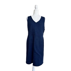 Nicole Miller Blue Tweed V Neck Sleeveless Knee Length Sheath Womens Size 12 - Picture 1 of 17