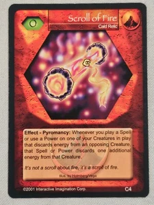 Magi Nation Duel - Scroll of Fire - Cald Relic - Vintage 2001 Rare C4 Animite - Bild 1 von 6