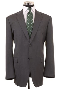 Alandales x Mabro ITALY Gray Super 120s Wool 2pc Suit Jacket Pants 44 L  - Picture 1 of 12