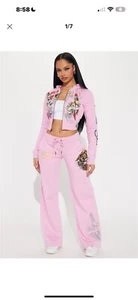NIKE Girls 2 piece Pants Set t-shirt & legging Athletic set Size 4 5 6 Pink Gray - Picture 1 of 1