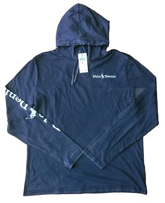 $75 POLO Denim & Supply Ralph Lauren Men's Medium Lightweight Hoodie Black NWT - Image 1 of 2