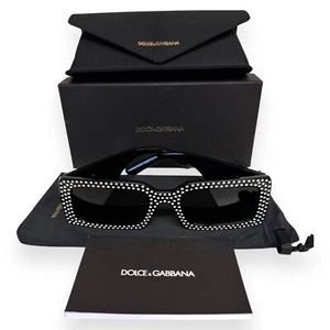 Dolce Gabbana DG 4447-B 501/87 Sunglasses Black Swarovski Crystals Bling w/case - Picture 1 of 11