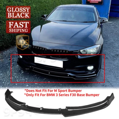 For BMW F30 3 Series Base 2012-2015 Glossy Black Front Bumper Lip Splitter Kits - Image 1 of 4