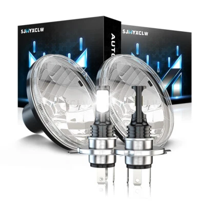 For Mercedes Benz 240D 300D 220D 300TD 280 7 Inch Round LED Headlights Hi/Low H4 - Image 1 of 4