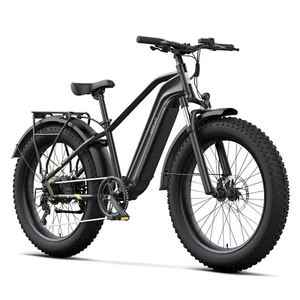1400W Peak Electric Bicycle 26" x 4.0'' 28MPH 7-Speed E-Cross Bike Disc Brake - Picture 1 of 5