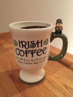 Grasslands Road St. Patrick's Day Irish Coffee Mug w/ Leprechaun Handle & Recipe - Image 1 of 4