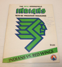 1979-1980 SPRINGFIELD INDIANS AHL PROGRAM, vs. RED WINGS
