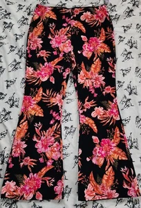 New!No Boundaries Pull On Floral Hi Rise Corduroy Flare Pants. SizeL(15-17).Cute - Picture 1 of 6