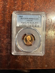 1965 Canada PL One Cent Penny Gem PCGS PL 66 Cam - Bild 1 von 2