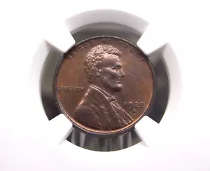 1928 "S" Lincoln centesimo di grano penny 1c NGC MS63 RB #033 rosso marrone Unc ECC&C, Inc. - Foto 1 di 5