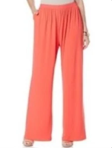 DG2 by Diane Gilman Stretch Knit Solid Palazzo Pant Orange Size 2X - Picture 1 of 1