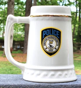 6" COFFEE STEIN TANKARD~GROTON-MASSACHUSETTS POLICE BADGE LOGO~MUG~MIL-ART - Picture 1 of 9