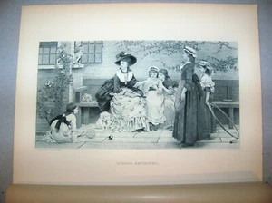 1880s Antique Print George Dunlp Leslie RA "School Revisited" - Picture 1 of 3