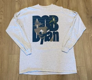 Vintage 1995 Bob Dylan Long Sleeve Grey Tour T-Shirt Men's Size XL All Sport 90s - Picture 1 of 9