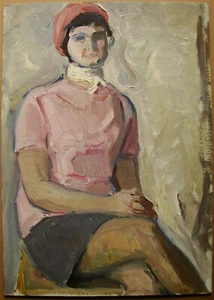 Ukrainian Soviet Oil Painting female Portrait figure impressionism woman girl - Picture 1 of 6