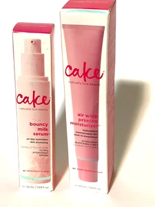 2 Pc Cake Beauty Bouncy Hydrating Milk Serum & Air Whip Priming Moisturizer - Picture 1 of 4