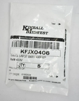 Lot of 3 Kimball Midwest Female SAE JIC 37° Swivel End Hoses 1/4" x 3/8" - Image 1 of 4