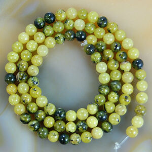 Natural Yellow Turquoise Round Beads 15.5" 4,6,8,10,12mm Pick Size