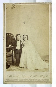 1863 P T BARNUM SIDESHOW MIDGETS CDV PHOTO - TOM THUMB AND HIS WIFE By BRADY - Imagen 1 de 5