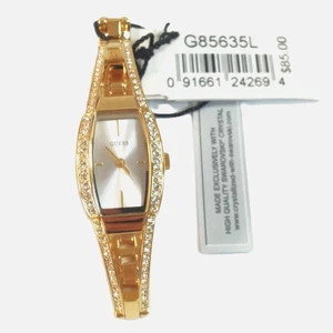 Nuovo orologio GUESS bracciale oro con cristalli Swarovski link band scatola ed etichette G85635L - Foto 1 di 13