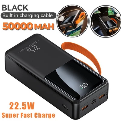 50000mAh Power Bank Two-Way USB-C Charging for iPhone 17/16/15 Series Samsung 24 - Image 1 of 4