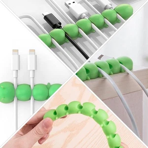 1Pc Silicone Durable Cable Winder for Home (Caterpillar-shaped, Green) - Afbeelding 1 van 12