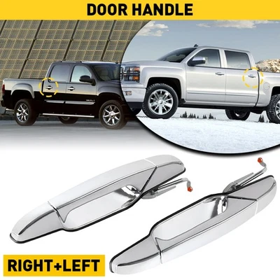 2PCS Exterior Rear Door Handle For 2007-2013 Chevrolet Silverado Tahoe GMC Yukon - Image 1 of 4