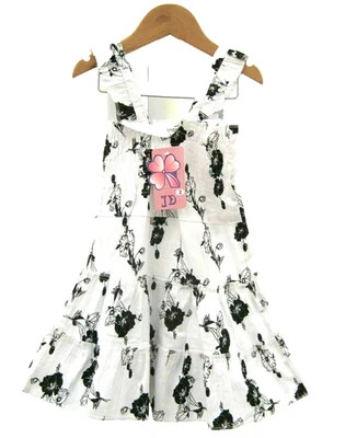 Girls 100% Cotton Dress Shirred Floral Print Summer Tiered Strappy Size 2 Years - Image 1 of 4