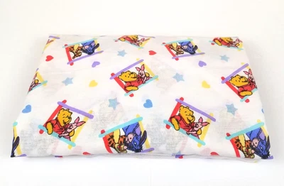 Vintage Disney Winnie the Pooh Fitted Crib Sheet Hearts Stars - Image 1 of 4