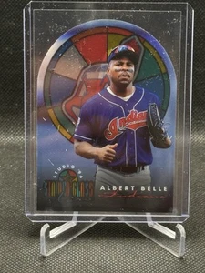 1996 DONRUSS STUDIO ALBERT BELLE INDIANER GLASMALEREI STERNE GESTANZT ACETAT 7 - Bild 1 von 2